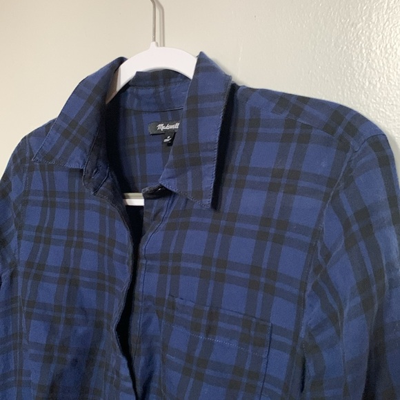 Madewell Blue & Black Plaid Top - Picture 3 of 4